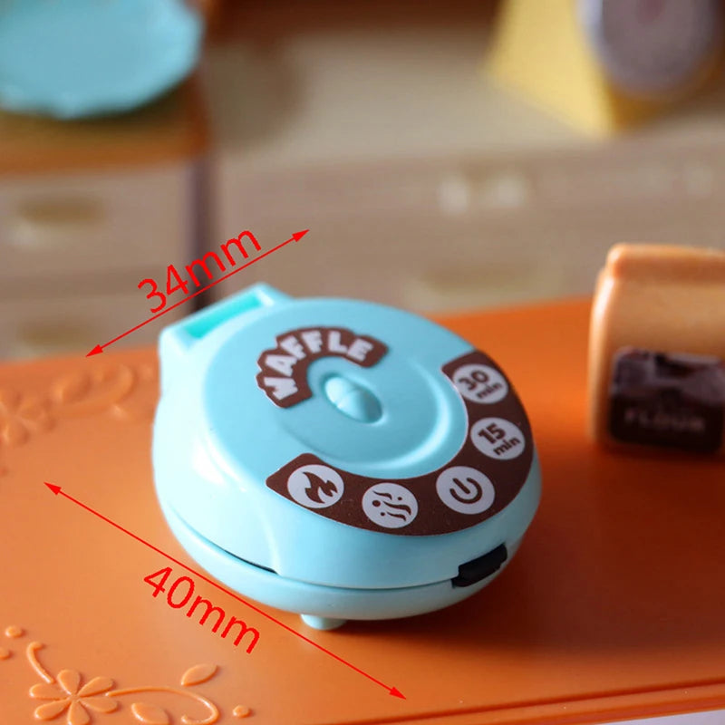 1set 1/6 Scale Dollhouse Miniature Electric Oven Mini Bread Maker Model Kitchen Furniture Accessories For Doll House Decor Toys
