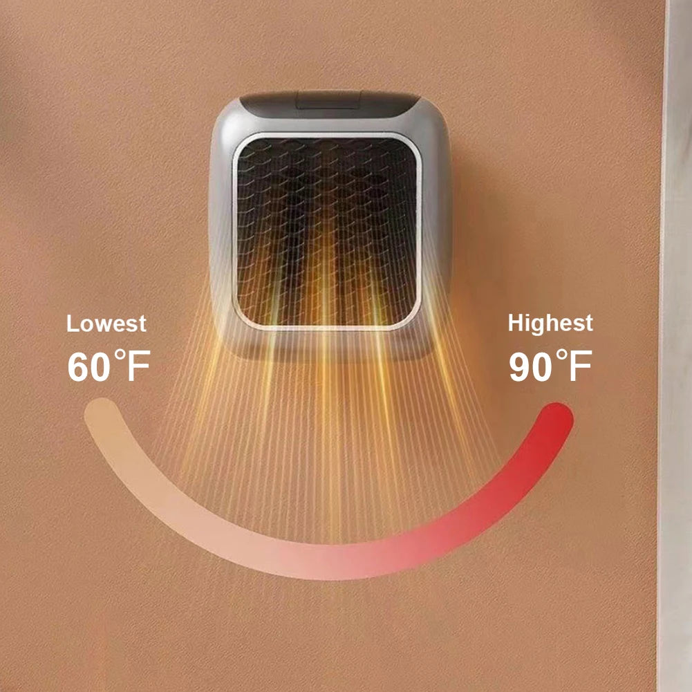 Indoor Electric Heater 800W Wall Mount Portable Fast Heating Warmer PTC Ceramic Digital Heaters For Bedroom Bathroom Living Room