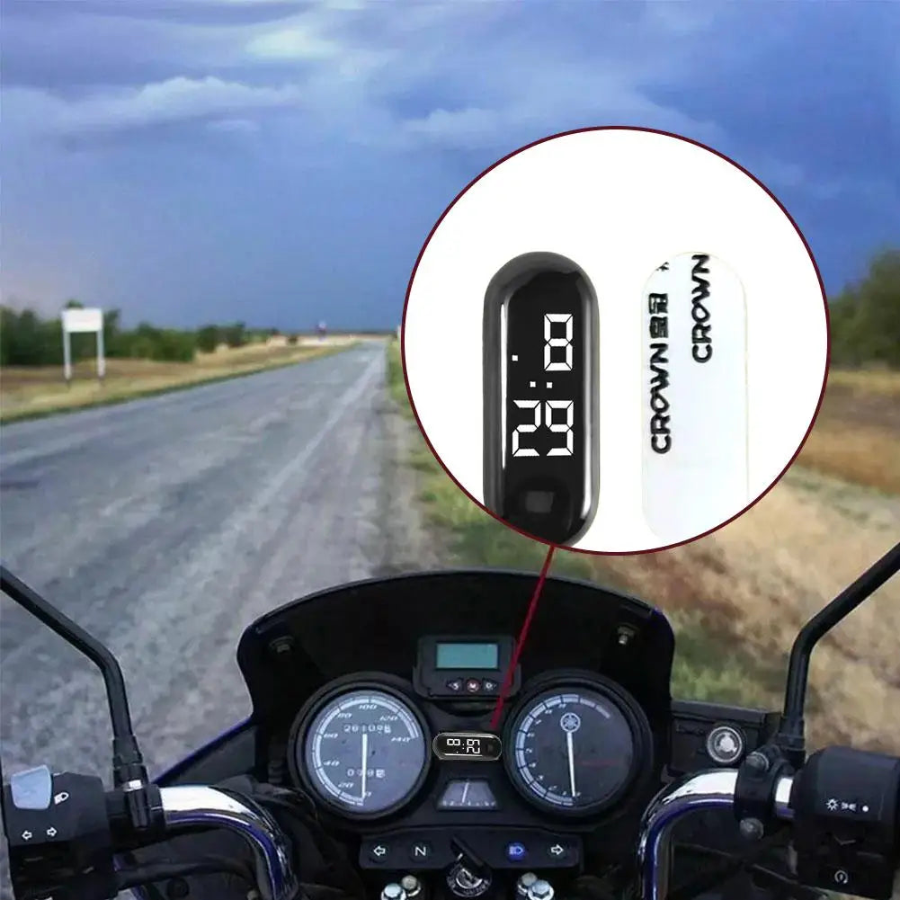 Luminous Motorcycle Car Clock Auto Internal Stick-On Mini Waterproof Watch Mechanics Quartz Clocks Auto Ornament Car Accessories