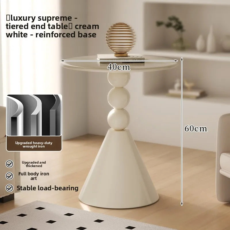 Retro room sofa side tables light luxury coffee table bedroom creative small round mesa para habitación living room furniture