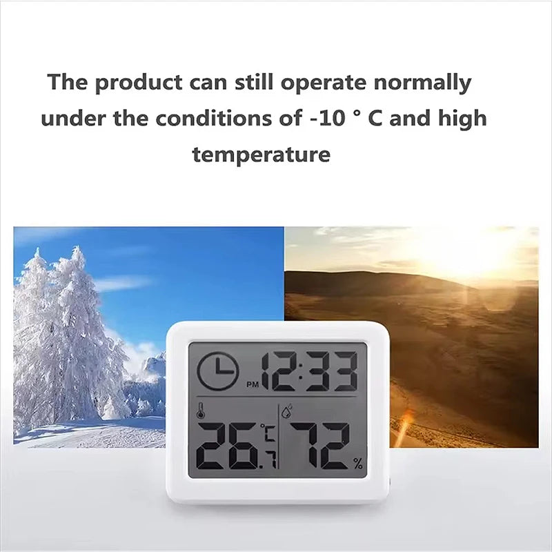 Thermohygrometer Ultra-thin Simple Smart Home Electronic Digital Thermometer Hygrometer LCD Digital Wall Clock