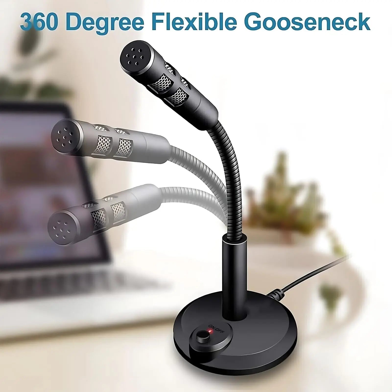 USB Desktop Microphone 3.5mm Omnidirectional PC Laptop Computer Mic for Computer Gaming Recording Chatting Singing Meeting