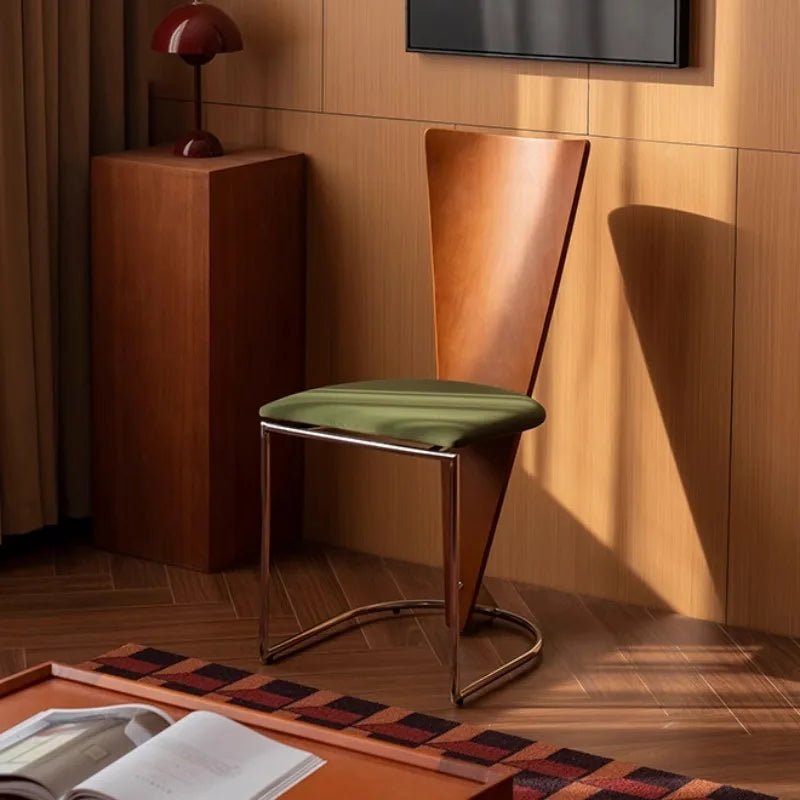Mid-Century Bauhaus Style Retro Designer Dining Chair Solid Wood Backrest Chair For Living Room Home