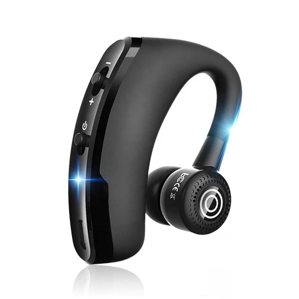 Wireless Earphones One Ear Bluetooth Headphones V9 TWS In-Ear EarHooks HiFi Mini Handsfree Car Calls Headset With Microphone