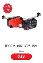 10pcs/lot Large micro switch V-15-1C25, silver point V-15-IC25 microwave oven, contact switch, copper point tact switch