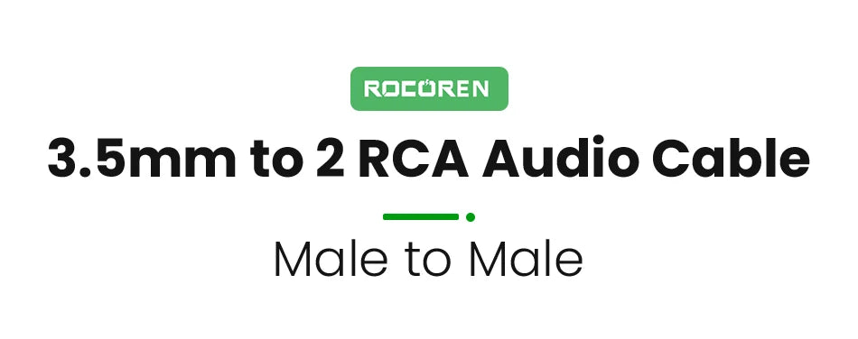 Rocoren RCA Cable 3.5mm to 2RCA Splitter 3.5 Jack to 2 RCA Male Audio Wire for Amplifiers HiFi Stereo Home Theater Speaker Cord