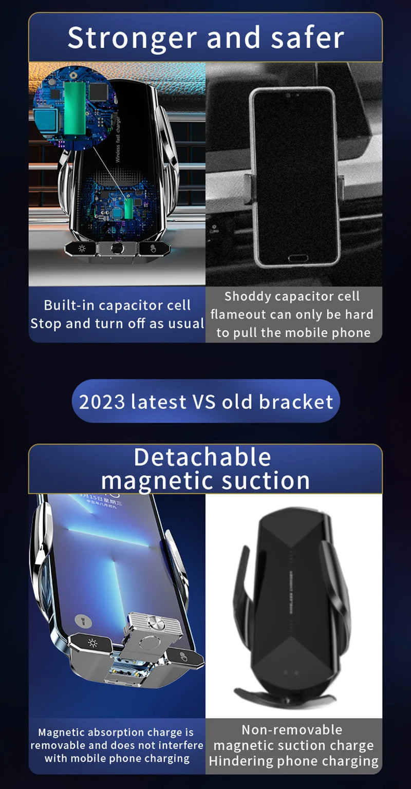 Car wireless charger Magnetic Cell Phone Holder Mobile Phone Stand in Car GPS Support 360° Rotatable Mount For iPhone Xiaomi