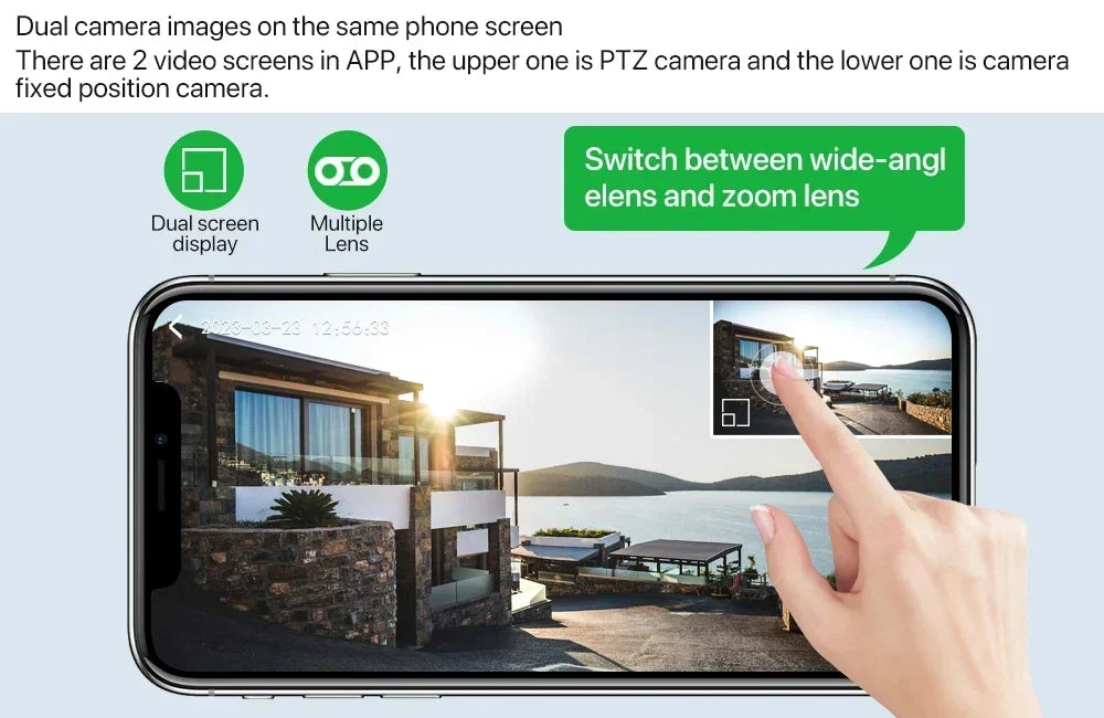 ANSVICAM Tuya Smart 4K 8MP Dual-Lens PTZ Security Camera 5G WiFi Dual-Screen Indoor Cameras AI Auto Tracking Color Night Vision
