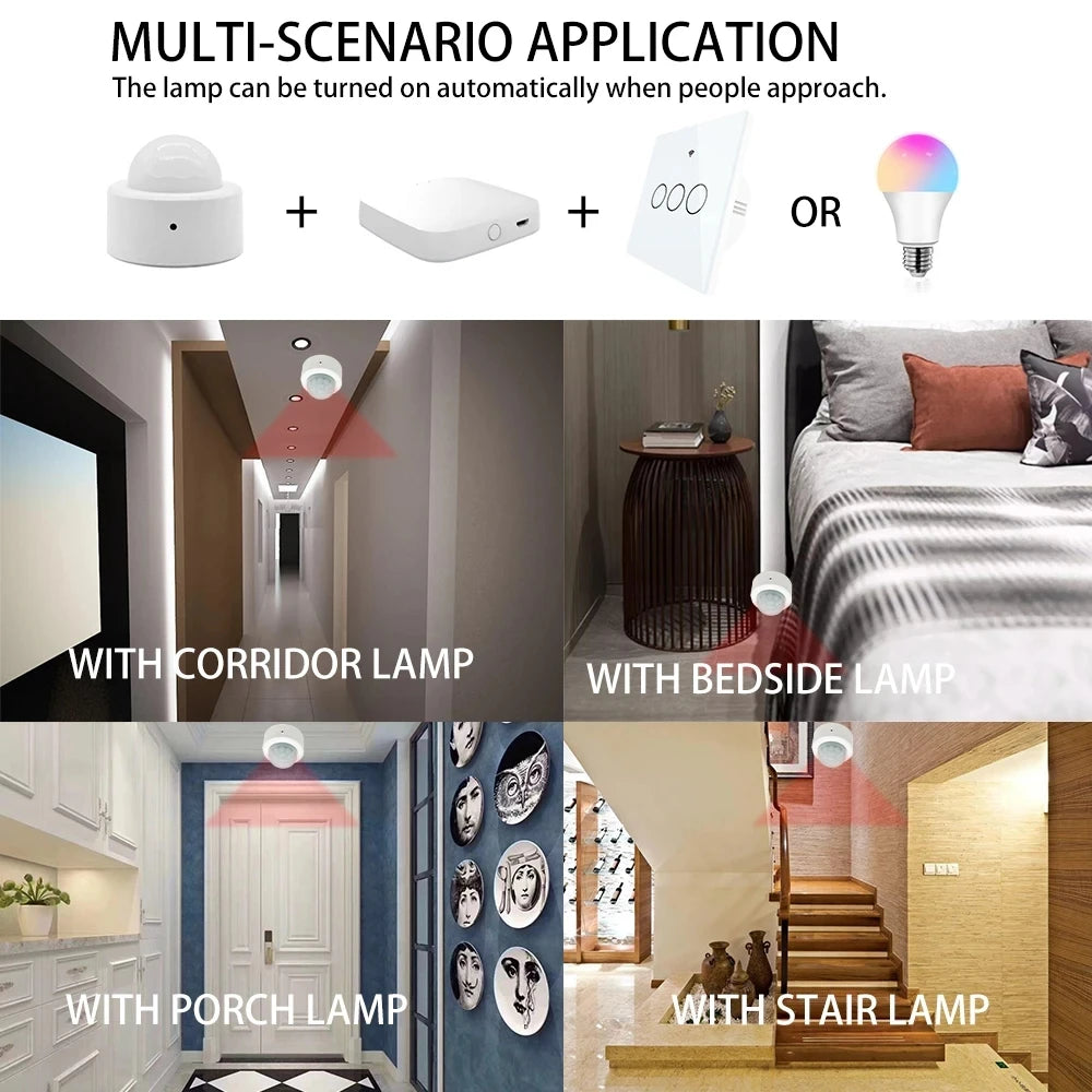 Tuya Zigbee 3.0 PIR Motion Sensor Detector Infrared Smart PIR Sensor Wireless Home Alarm System Works with Alexa Smart Life App
