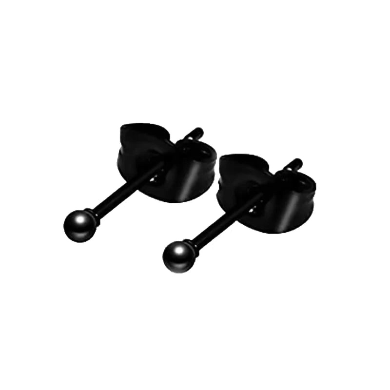 1/16 pairs Black Punk Stainless Steel Women Men Hoop Earrings Small Trendy Round Cross Pendants Jewelry Accessories Earrings