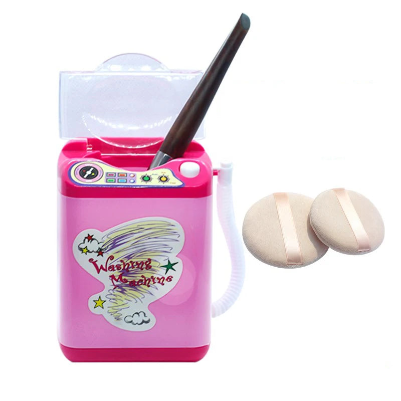 Washing Machine Toy Mini Electric Makeup Brush Cleaner Automatic Cleaning Washing Machine Play Home Toy Coffee Mixer