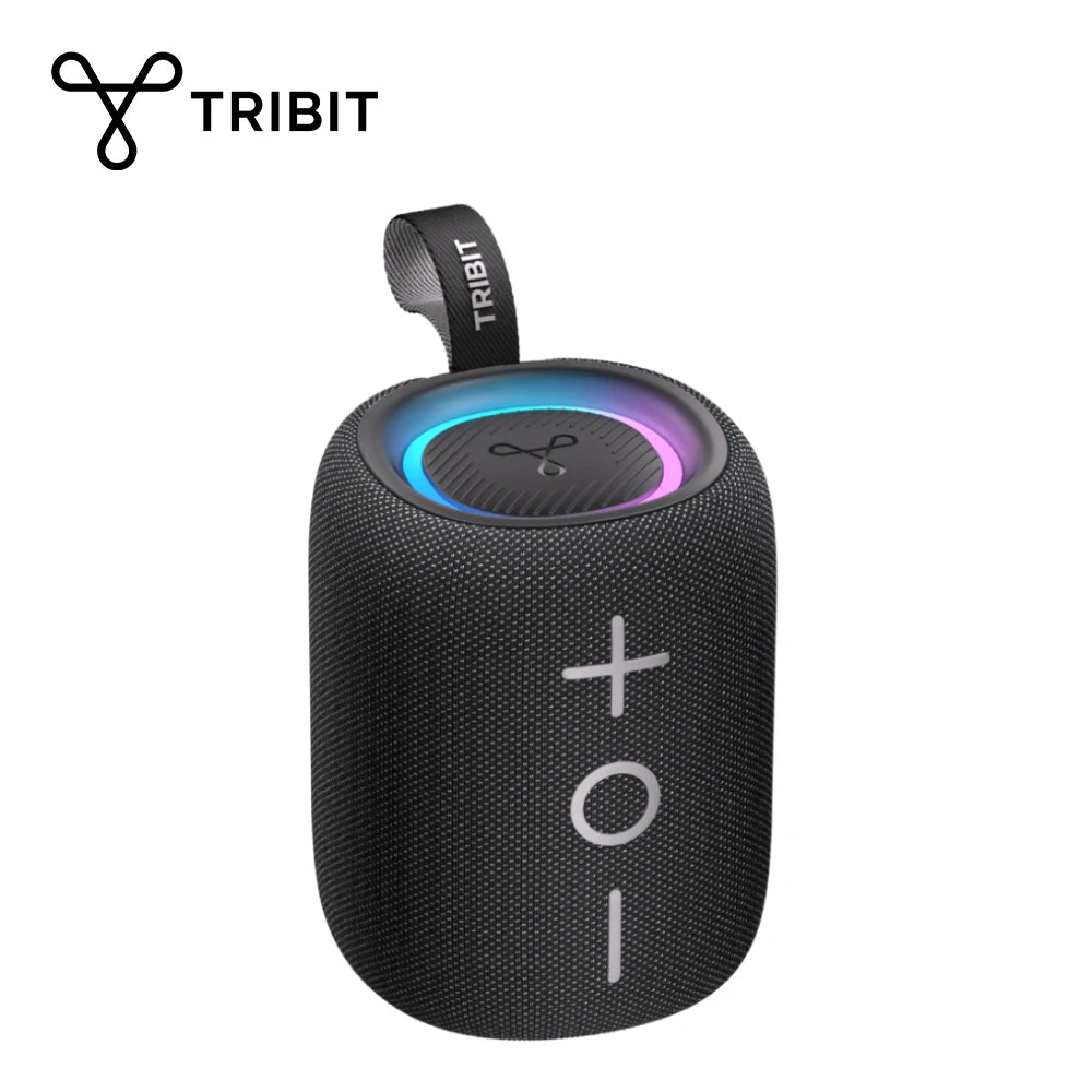 TRIBIT New StormBox Mini+ Portable Bluetooth Speaker,12W Power 360° Sound With XBass, LEDs, APP Control, IPX7 Waterproof Outdoo