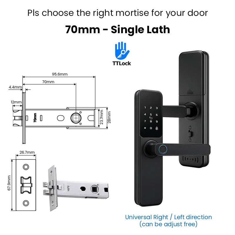 Bluetooth TTLock App Fingerprint Lock cerradura inteligente Touch Screen Smart Lock Security Digital Electronic Lock For Home