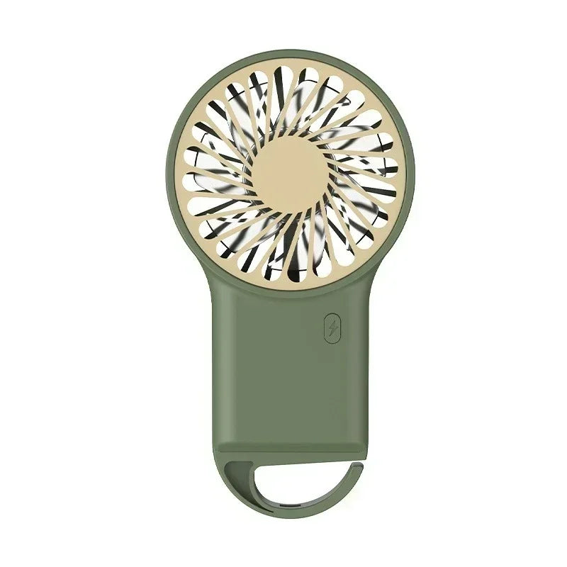 Foldable Handheld Desktop Fan Mini Cartoon Fan with Hook for Mountaineering Outdoor Home Office Use USB Rechargeable Amagi