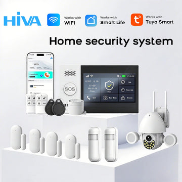 Tuya Smart Life APP Compatible Wireless GSM Alarm System WiFi Burglar Detection Real-Time Alerts for Home Garage Office Shop