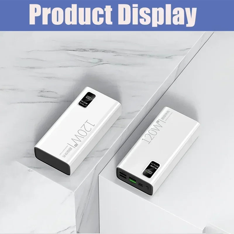 500000mAh 120W Power Bank Большая емкость Супер быстрая зарядка батареи Зарядка