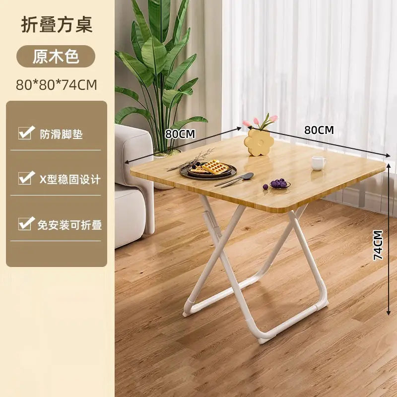 Folding Dining Table Household Small Apartment Eating Square Table Balcony Portable Dining Table Simple