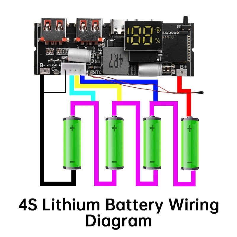 3S 4S 5S 65W 100W Power Bank Dual Type-C Bidirectional Super-Fast Charging Module Power Bank Circuit Board