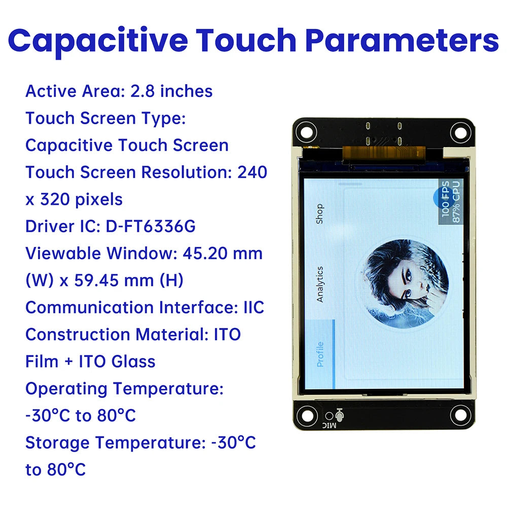 ESP32-S3 ESP32 S3 2.8-inch TFT Module Touch Screen Development Board With WiFi Bluetooth Smart AI Display 240x320 IPS Screen