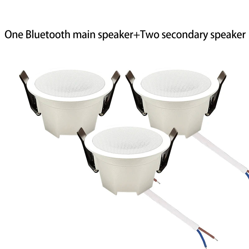 MINI Bluetooths Ceiling Speakers Stereo sound Indoor home audio Background music system For Bathroom Kitchen Living room bedroom