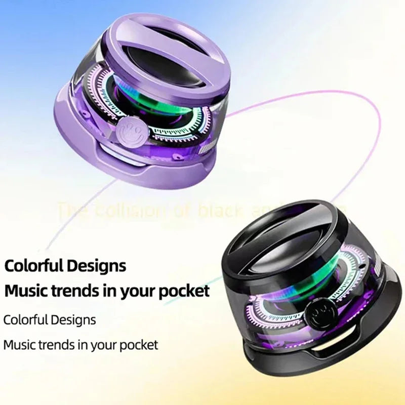 Wireless Bluetooth Speaker Gift Magnetic Bracket Portable High-sound Quality TWS interconnected LED Color Light Mini Speaker
