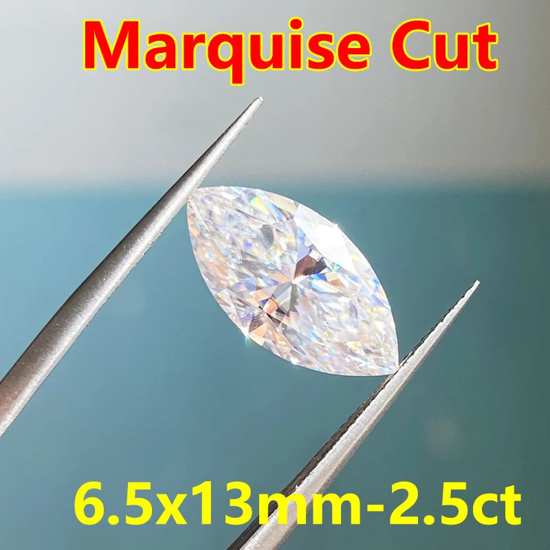 DJMAX 0.05-30ct Rare Marquise Cut Moissanite Loose Stone D Color VVS1 Super White Certified Marquise Moissanite Diamond