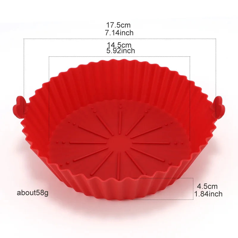 Air Fryer Baking Tray Reusable silicone baking basket Grill Pan food-grade safe non-stick fryers ovens microwave oven