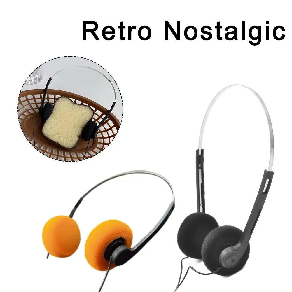1pc Retro Nostalgic Headsets  Vintage Wired Headphones Classic Comfortable Earmuffs HiFi Noise Isolating Gaming Music Headsets