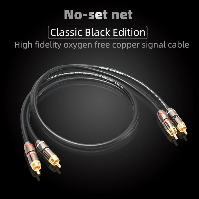 Hi-Fi Fine RCA Cable High Quality 4N OFC HIFI 2RCA-2RCA Male to Male Audio Cablemain core independent shielding One pair
