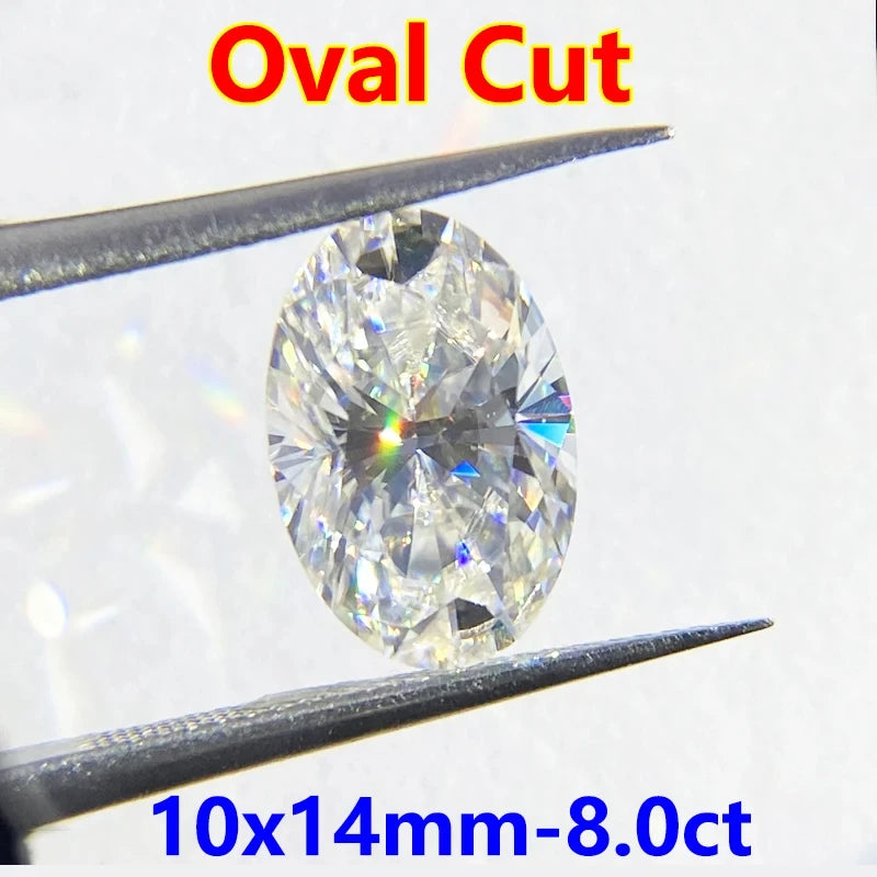 DJMAX 0.1-30ct Rare Oval Cut Moissanite Loose Stone D Color Lab Grown Super White Certified Ellipse Oval Moissanite Diamond