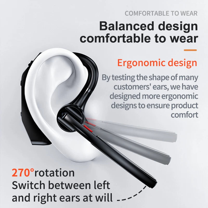 Wireless Headphones With Dual Microphon Bluetooth Earphone ENC Noise Cancelling Hands-free Headset Busines Auriculares Driving