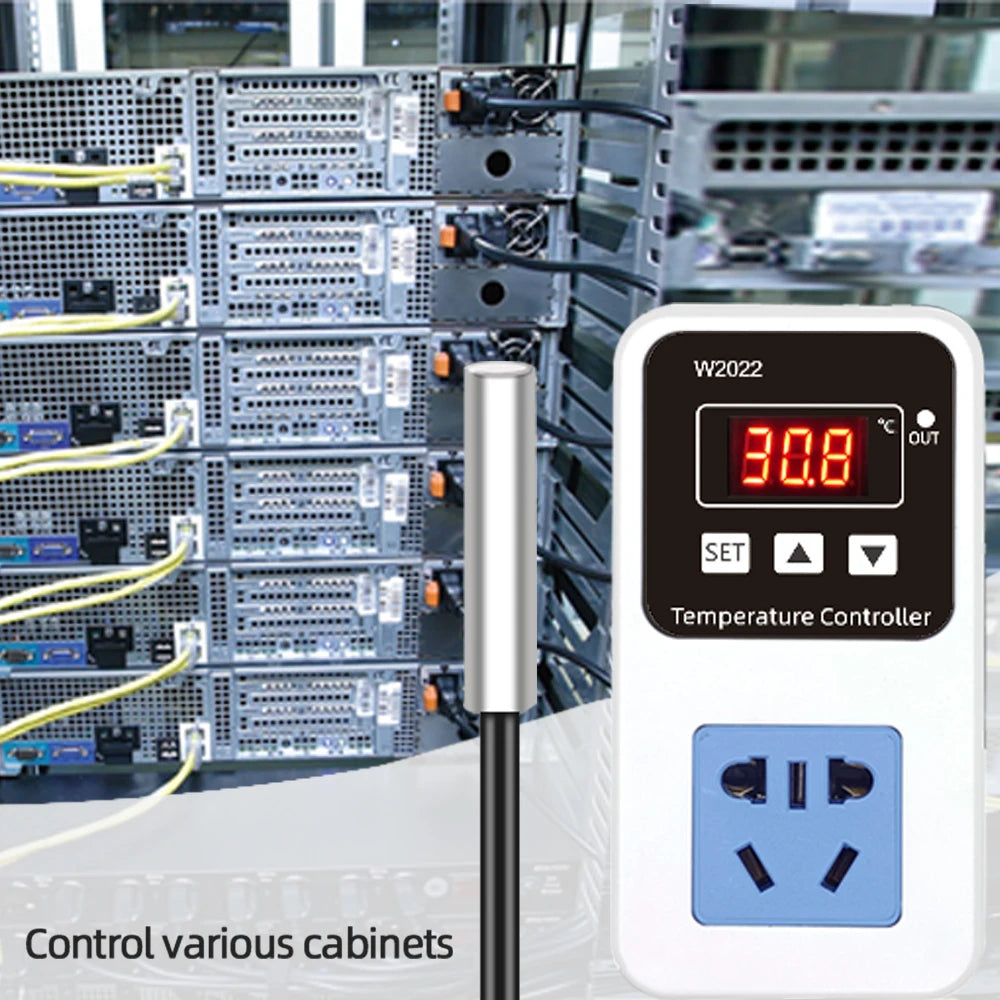 W2022 Temperature Controller AC110/220V LED Display Digital  Thermostat 1500W Smart Microcomputer Precise Temperature Control