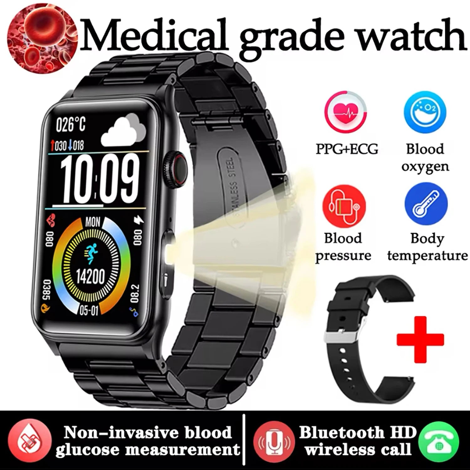 2025New Medical grade Smart Watch For Xiaomi Women Health Blood sugar Blood oxygen Blood pressure Monitoring Men Sport Watches