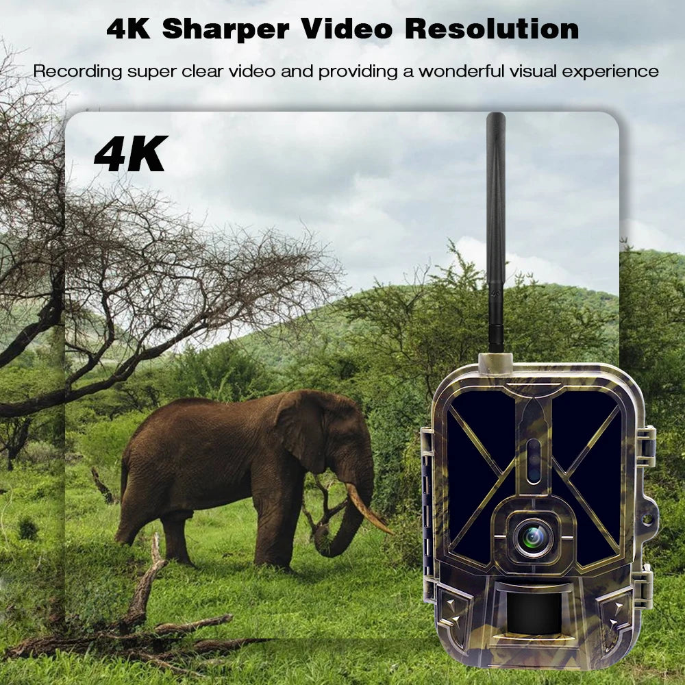 4K Live Stream Trail Camera 4G  30MP APP Clould Service Hunting Cameras 8000Mah Li-Battery Night Vision Photo Traps HC940PROLI