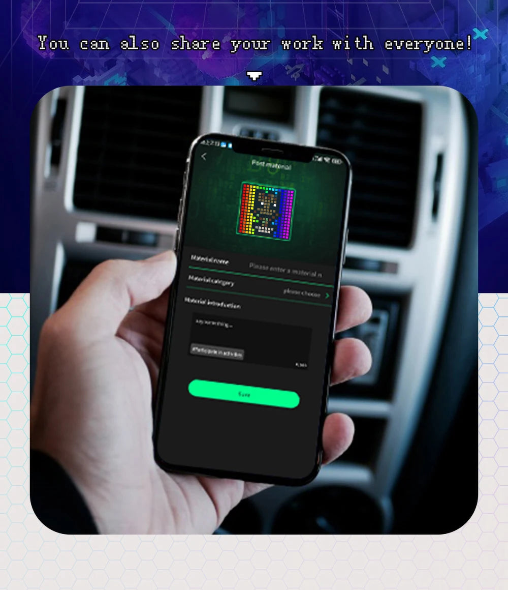 64X64 Smart LED Pixel Display RGB DIY Programmable Pixel APP Control Art Display Creative Animations For Gaming Room Decor