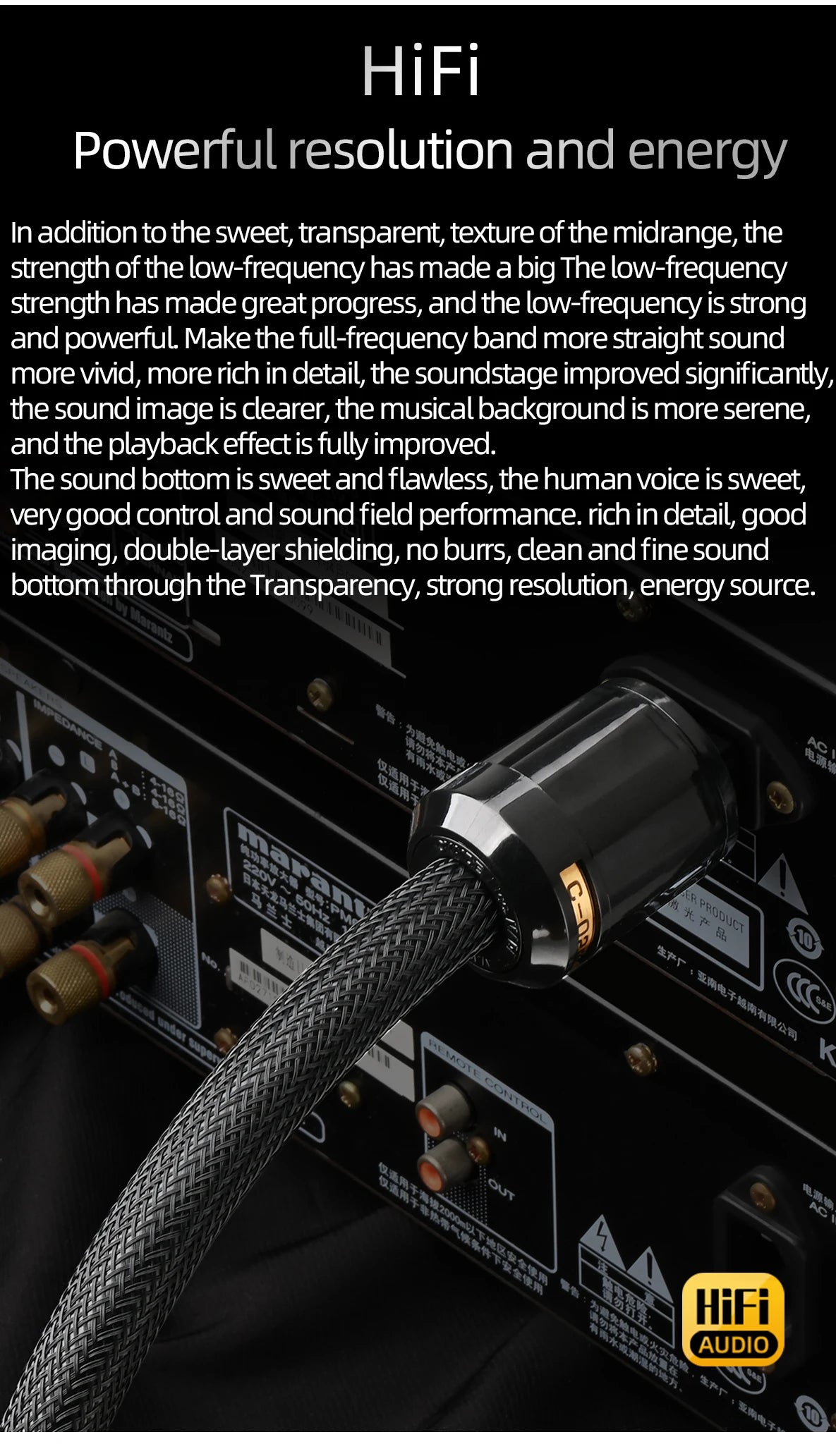ATAUDIO HiFi EU Power Audio Cable High Quality 6N OFC Double Shielded with Gold-plated Plug AC Power Kabel for Speaker Amplifier