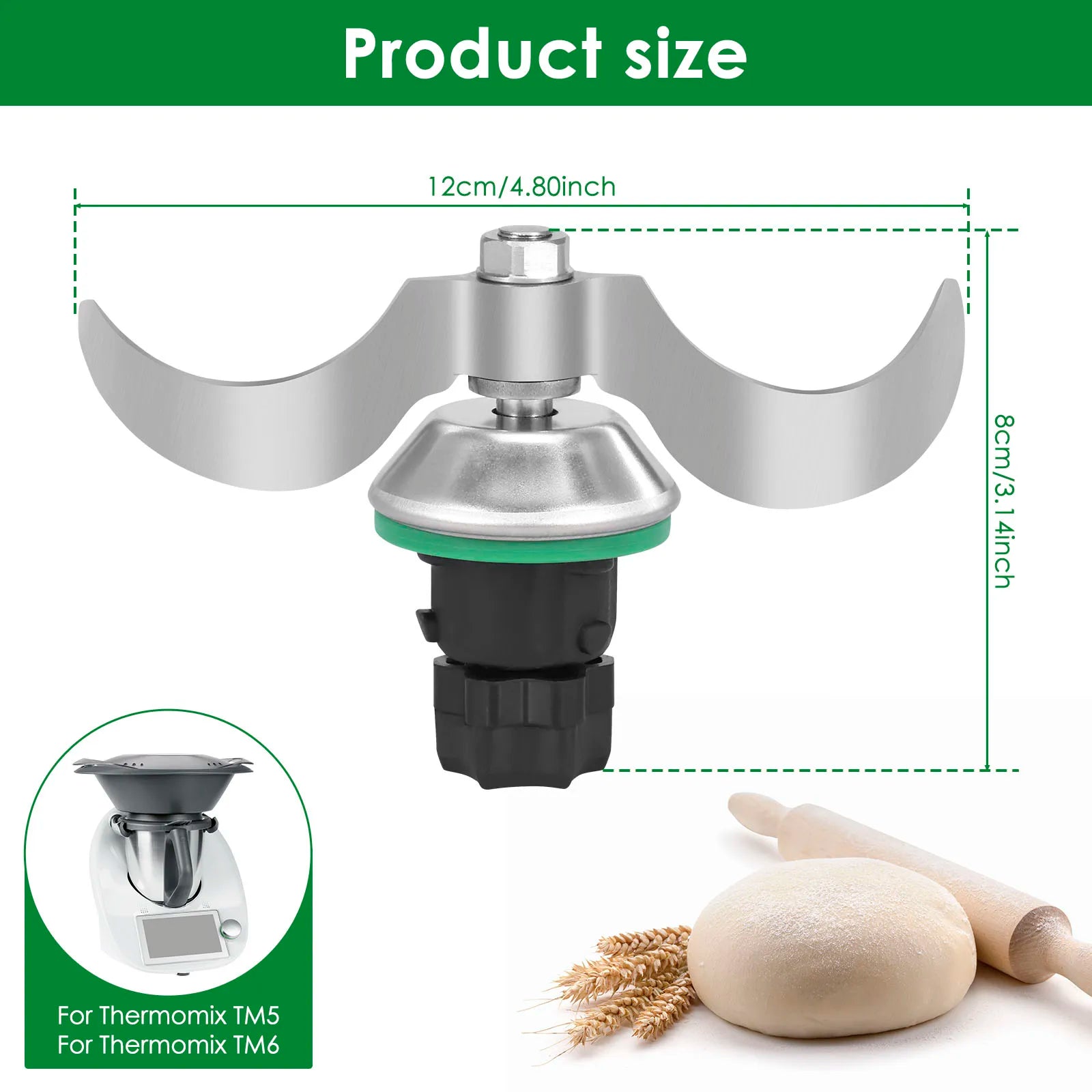 New Kneading Dough Mixer for Thermomix TM6 TM5 Replacement Blender Blades Universal Flour Mix Smooth Dough Stir Form Paste