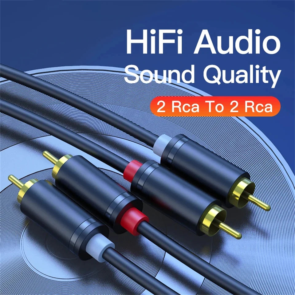RCA Stereo Audio Cable 2RCA to 2RCA Male to Male Aux Audio Cables for HDTV Home Theater DVD Amplifier Speaker HIFI Dual RCA Cord