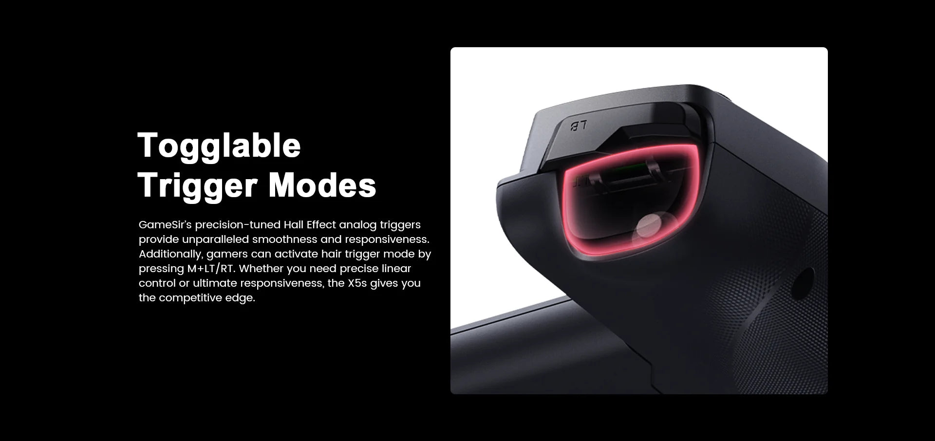 GameSir X5s Wireless Gaming Controller Bluetooth 2.4GHZ Connection Lightweight Design Hall Effect, No-Drift, App Customization
