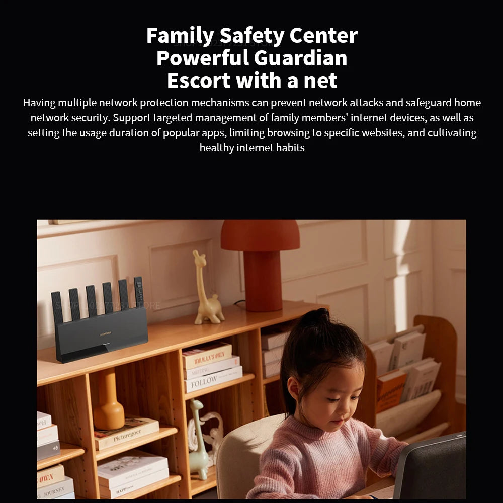 Xiaomi BE6500 Router Quad Nucleus 6500Mbps 2.5G Ethernet Port Dual Frequency 2.4/5GHz 6 Independent Signal Amplifiers Mesh Wifi7