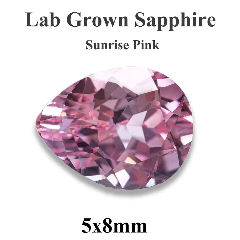 Lab Grown Sapphire Pear Cut Multiple Colors Available VVS1 Gemstone DIY Jewelry Making Materials with Selectable Certificate