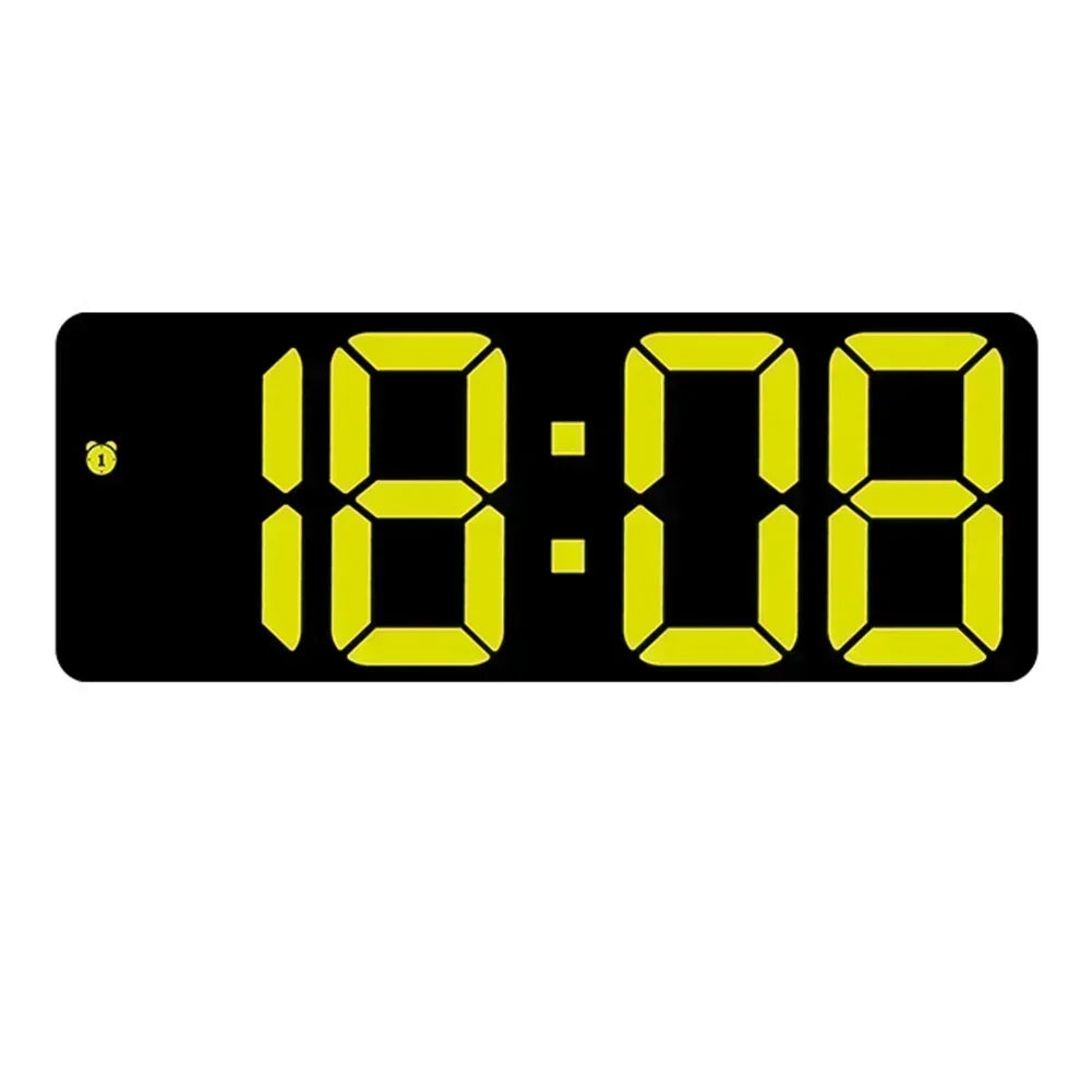 Electronic Clock with Bright Large Display and Voice Control Designed for Time Alarm Calendar and Temperature Monitoring