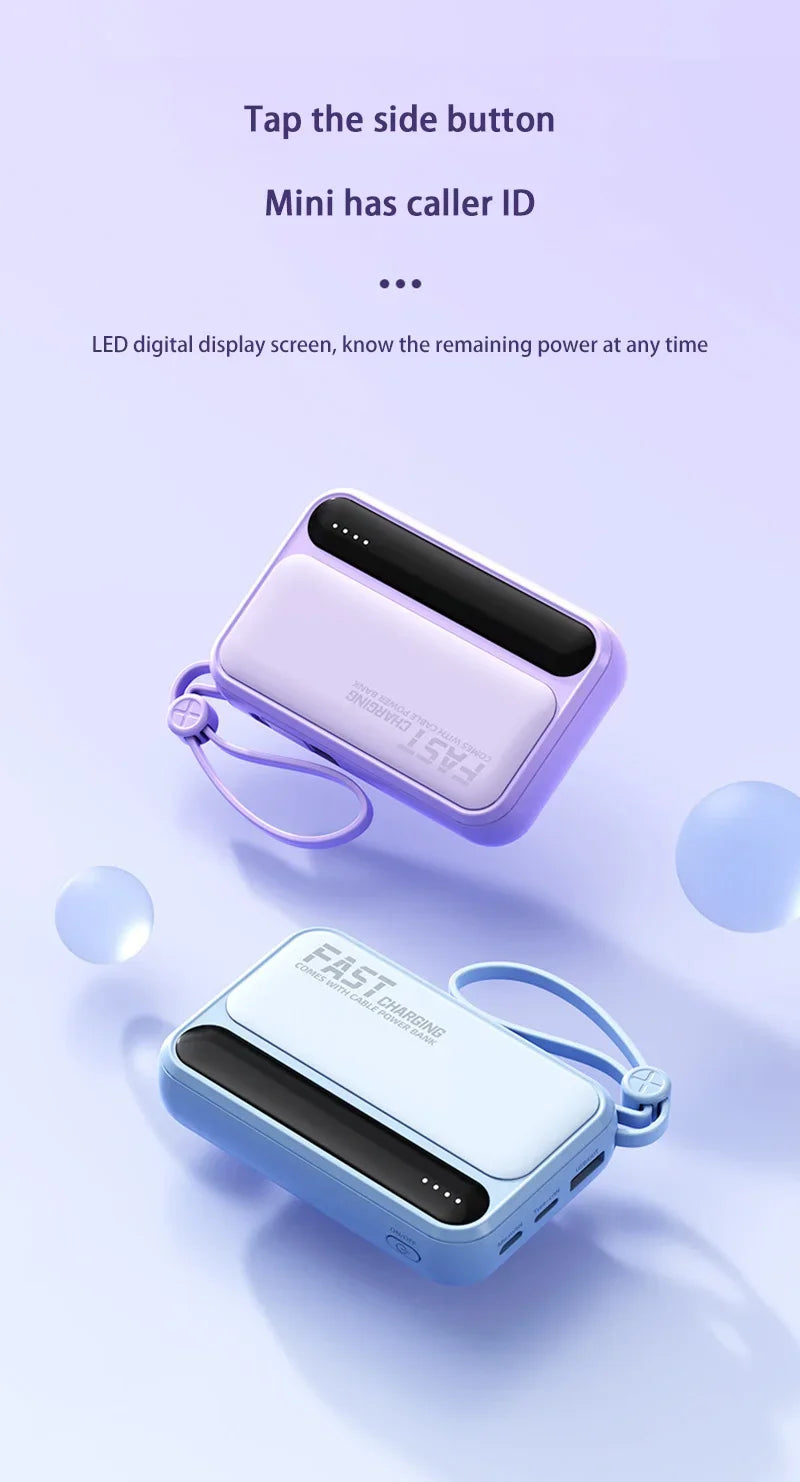 With 4In1 Cables 120W 500000mAh Power Bank Large Capacity Intelligent Digital Display Light Portable Powerbank For iPhone Huawei