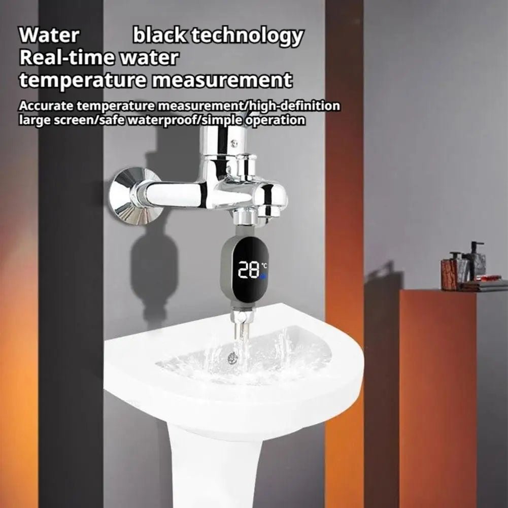 Digital Shower Thermometer Instant-Read LED Display 0℃~99℃ Waterproof Bath Thermostat For Home Bathroom Temperature Measurement