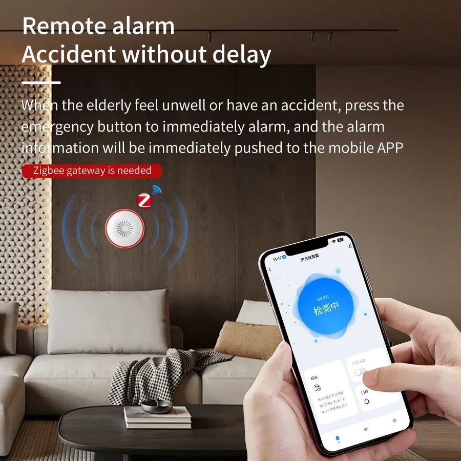 Tuya WiFi Zigbee Smart Siren Alarm 100db Speaker Sound & Light Alert Detector App Control Works With Alexa For Home Security