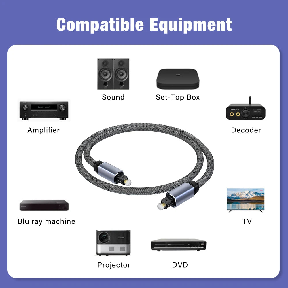 Digital Optical Audio Cable Toslink SPDIF Coaxial Cable for Amplifiers Player Blu-ray Xbox PS4 TV Soundbar Fiber Cable 1m 2m 3m