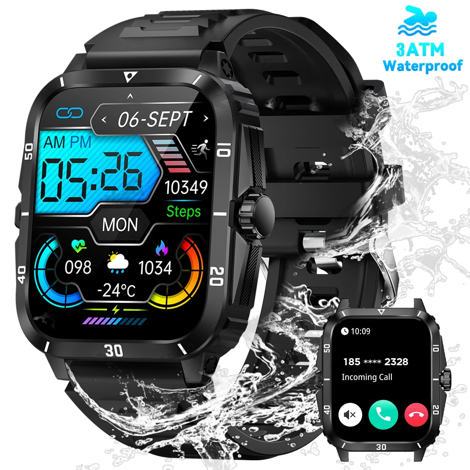 EIGIIS 2025 New Smartwatch Unisex Fitness Tracker Heart Rate Monitor Sports Watch Waterproof Activity Tracker For iPhone Android