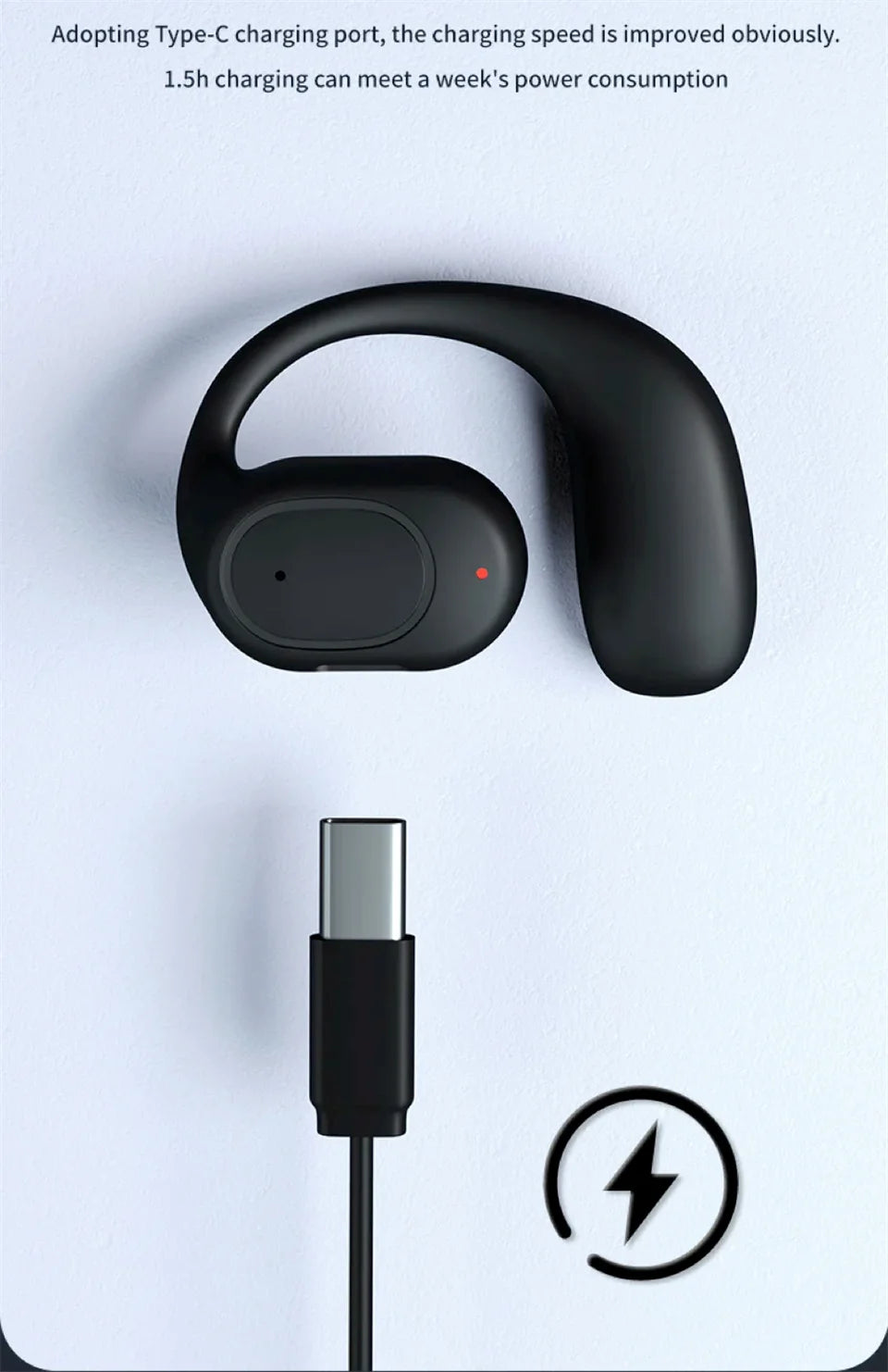 Premium Wireless Bluetooth Bone Conduction Headphones with Microphone – Handsfree, Noise Canceling, Driving & Sports Earphones