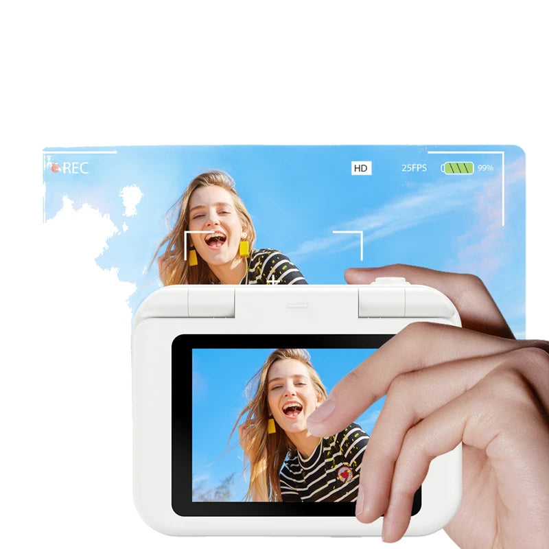 4K HD Pixel Camera 180° Flip-Up CCD Vlog Video Recorder for Selfies Student-Friendly Portable Compact Camera Gifts