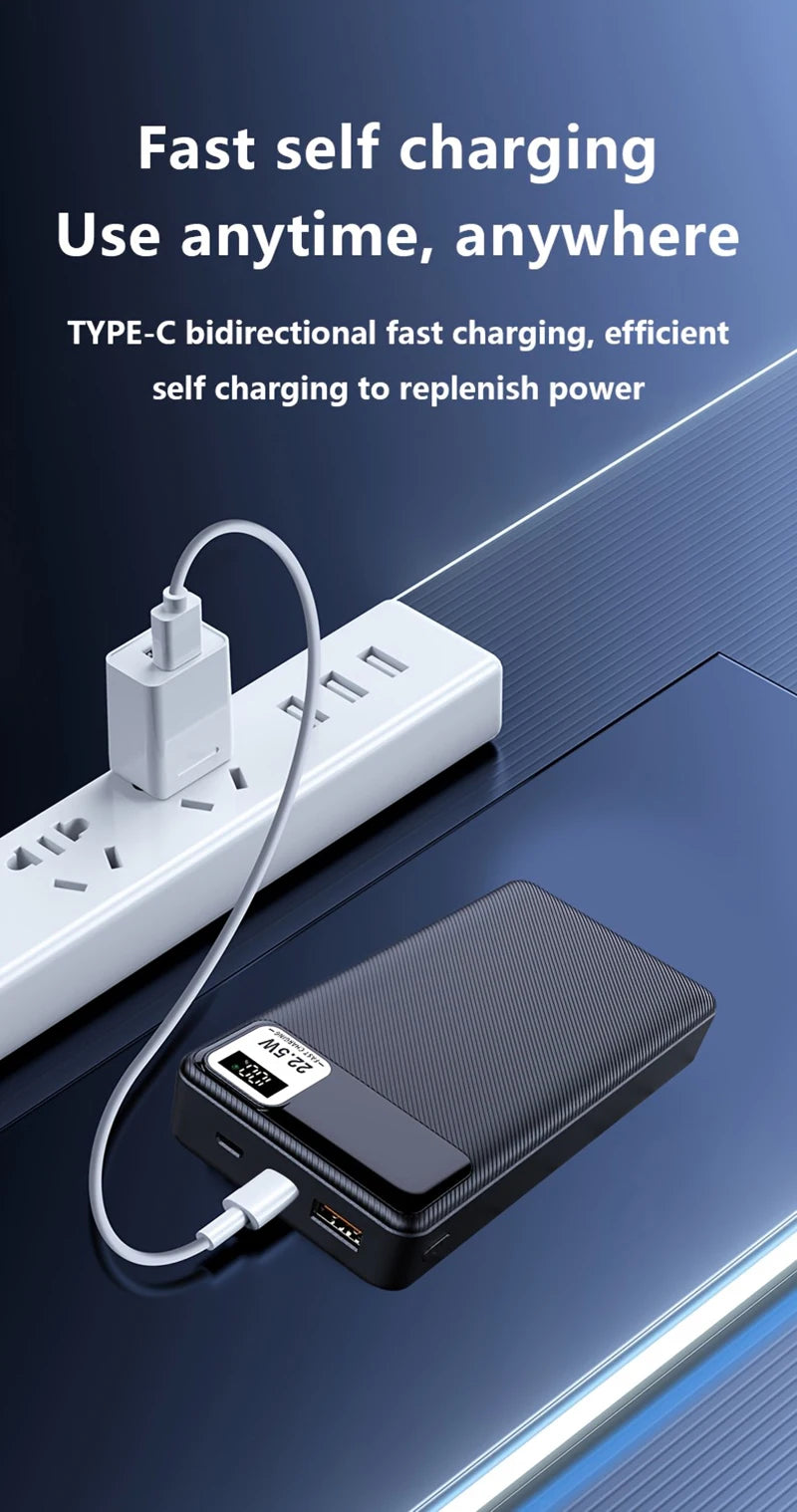 100000mAh Power Bank 22.5W Fast Charging Portable Charger External Battery High Capacity Powerbank For iPhone Huawei Oneplus